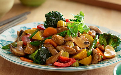 Poulet et Légumes Sautés Sauce d'Huître